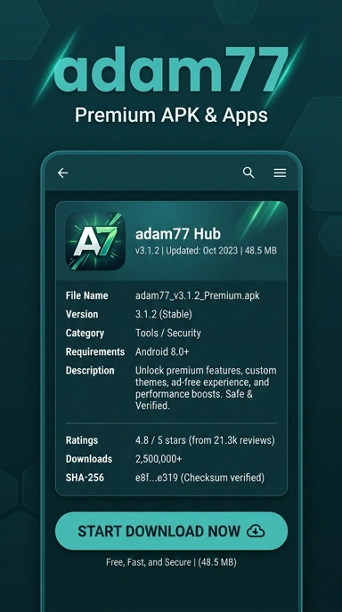 Tampilan halaman APK adam77