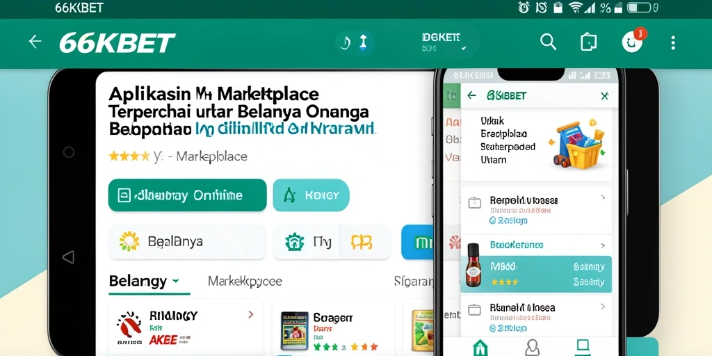 Antarmuka aplikasi 66KBET menampilkan produk berkualitas dan kemudahan belanja.