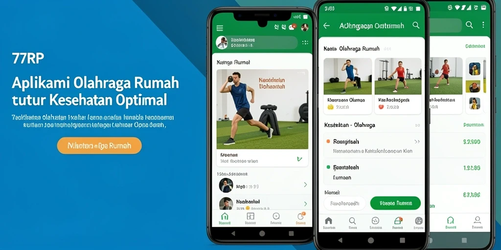Screenshot aplikasi 77RP menunjukkan berbagai pilihan olahraga di rumah.
