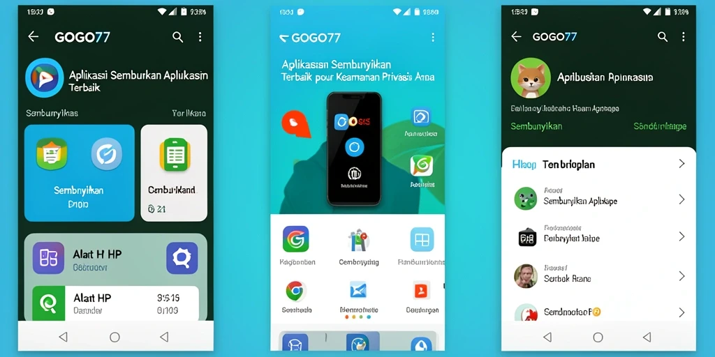 Tampilan antarmuka aplikasi GOGO77 yang sederhana dan fungsional.