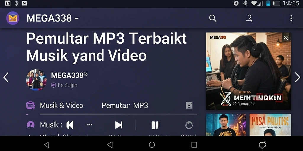 Tampilan antarmuka MEGA338 yang sederhana dan fungsional untuk Pemutar MP3.